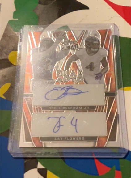 2024 Leaf Metal Dual Auto Odell Beckham Jr / Zay Flowers — front