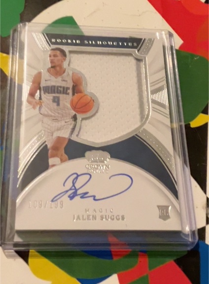 2021-22 Panini Crown Royale #109 Jalen Suggs Rookie Silhouettes Patch Auto — front