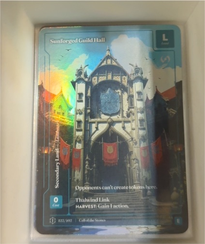 Force of Will Call of the Stones #122 Sunforged Guild Hall — front