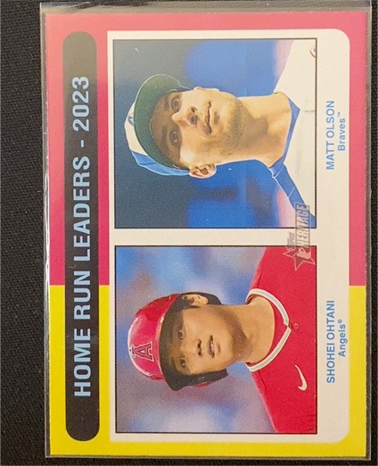 2024 Topps Heritage #307 Home Run Leaders - 2023 Shohei Ohtani / Matt Olson — front