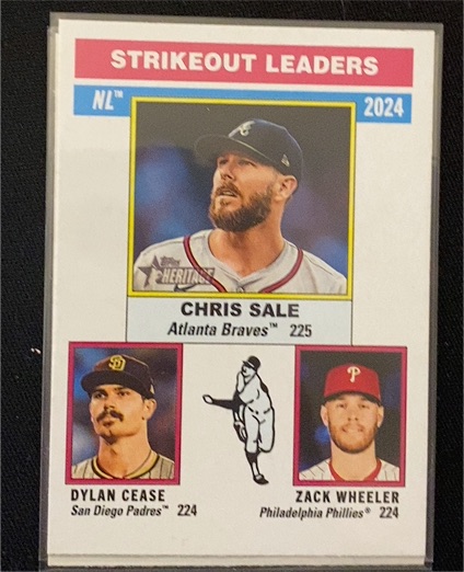 2025 Topps Heritage #203 NL Strikeout Leaders Chris Sale — front