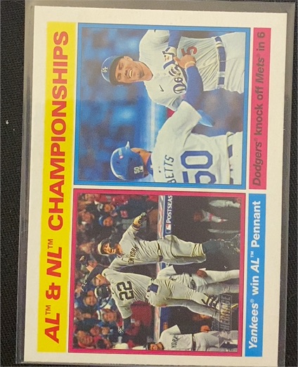 2025 Topps Heritage #461 AL & NL Championships Yankees and Dodgers — front