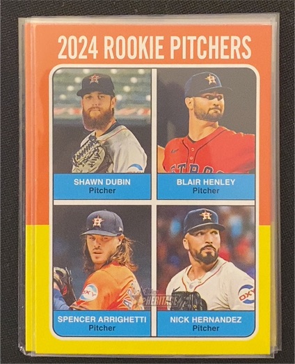 2024 Topps Heritage High Number #619 Rookie Pitchers Shawn Dubin Blair Henley Spencer Arrighetti Nick Hernandez — front