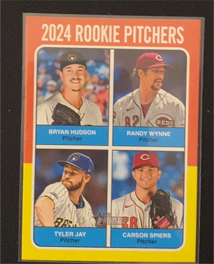 2024 Topps Heritage High Number #614 Rookie Pitchers Bryan Hudson Randy Wynne Tyler Jay Carson Spiers — front
