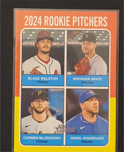 2024 Topps Heritage High Number #624 Rookie Pitchers Walston White Mlodzinski Rodríguez — front