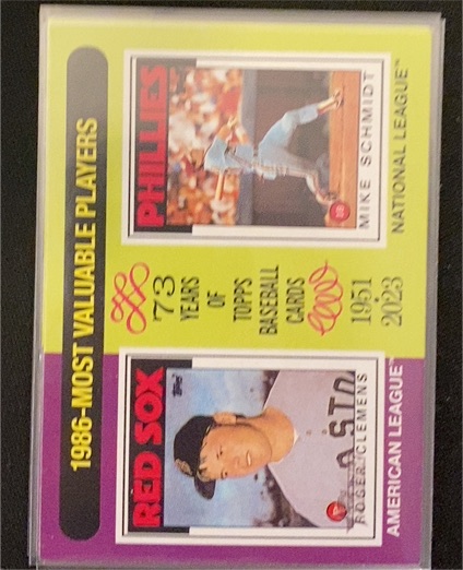 2024 Topps Heritage #197 1986 MVPs Roger Clemens / Mike Schmidt — front