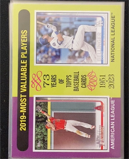 2024 Topps Heritage #211 2019 Most Valuable Players Mike Trout Cody Bellinger — front