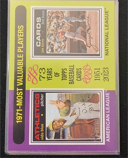 2024 Topps Heritage #193 1971 MVPs Vida Blue / Joe Torre — front