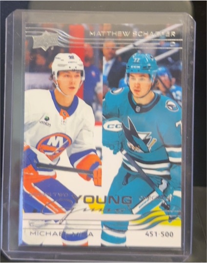 2025-26 Upper Deck Series 2 #500 Matthew Schaefer / Michael Misa Young Guns Checklist — front