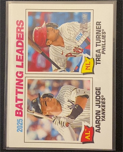 2025 Topps Heritage #1 Aaron Judge / Trea Turner — front