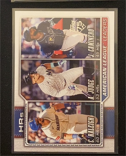 2026 Topps #38 Aaron Judge / Junior Caminero / Cal Raleigh — front