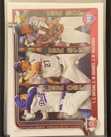 2025 Topps #86 Shohei Ohtani / Willy Adames / Manny Machado NL RBI Leaders — front