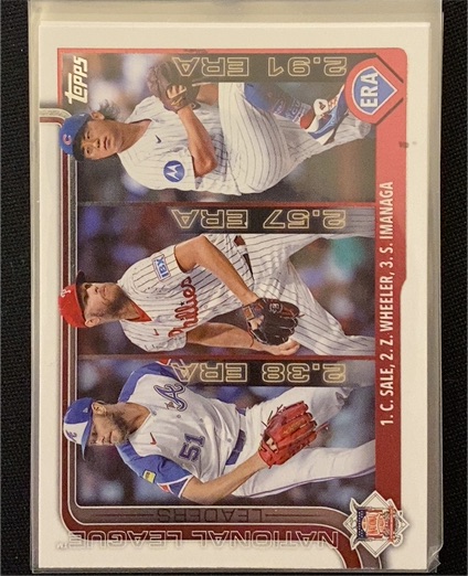 2025 Topps Series 1 #272 NL ERA Leaders Sale/Wheeler/Imanaga — front