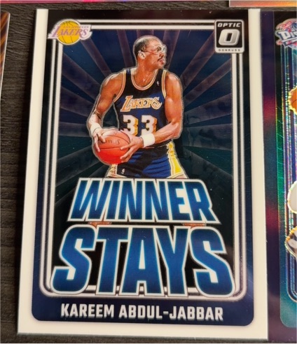 2024-25 Panini Donruss Optic #14 Kareem Abdul-Jabbar Winner Stays — front