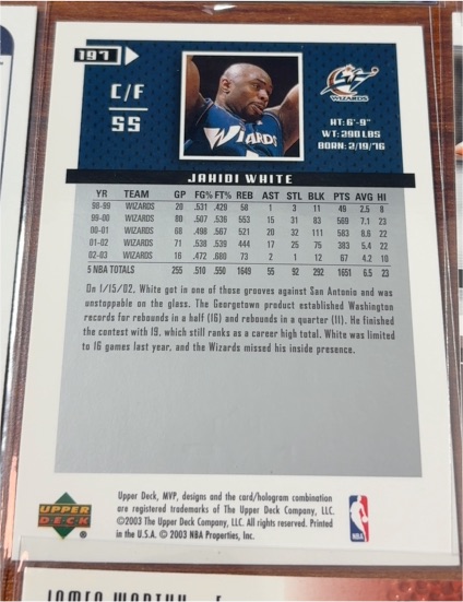 2003-04 Upper Deck MVP #197 Jahidi White — front