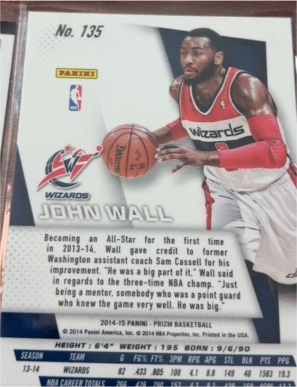 2014-15 Panini Prizm #135 John Wall — front