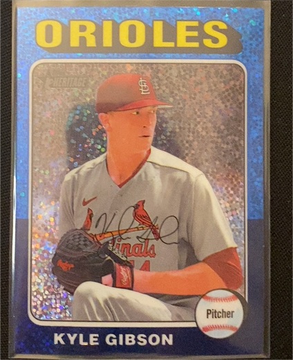 2024 Topps Heritage Chrome Blue Sparkle Refractor #269 Kyle Gibson — front
