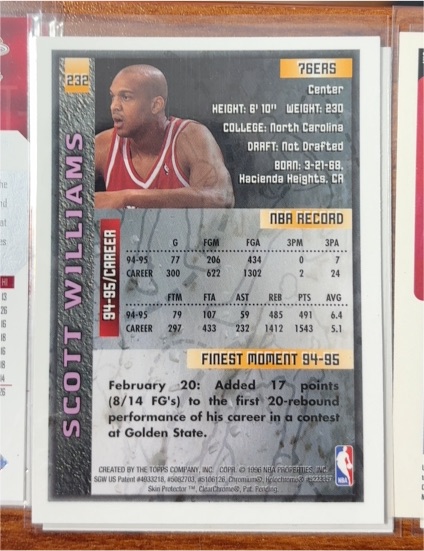 1994-95 Topps #232 Scott Williams — front