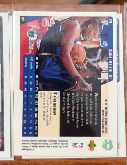 1998 Upper Deck Collector's Choice #229 Samaki Walker — front