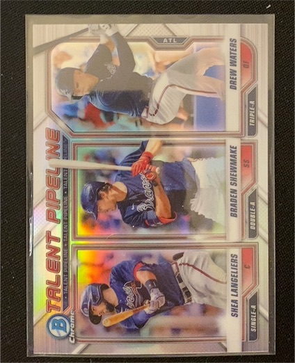 2021 Bowman Chrome #TP-ATL Shea Langeliers / Drew Waters / Braden Shewmake — front