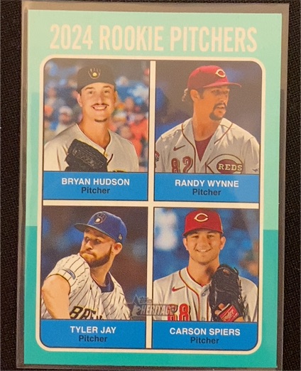 2024 Topps Heritage High Number #614 Rookie Pitchers Bryan Hudson Randy Wynne Tyler Jay Carson Spiers — front