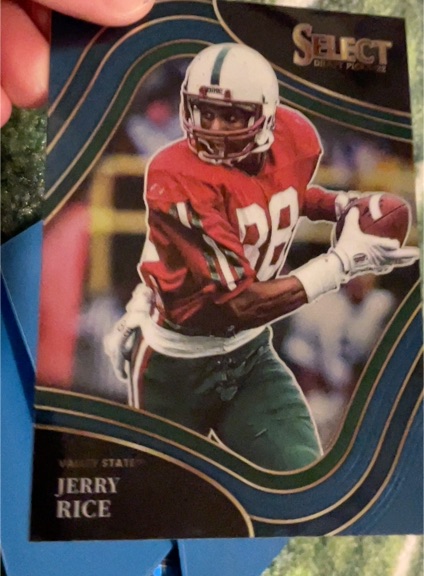 2022 Panini Select Draft Picks #148 Jerry Rice Field Level Blue — front