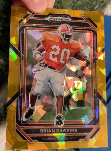 2023 Panini Prizm Draft Picks #11 Brian Dawkins Gold Ice Prizm — front