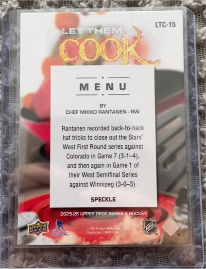2025-26 Upper Deck Series 2 #LTC-15 Mikko Rantanen Let Them Cook — front