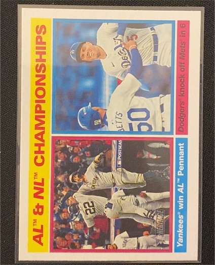 2025 Topps Heritage #461 AL & NL Championships Yankees and Dodgers — front