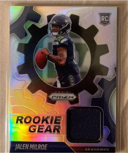2025 Panini Prizm #RGR-JME Jalen Milroe Rookie Gear — front