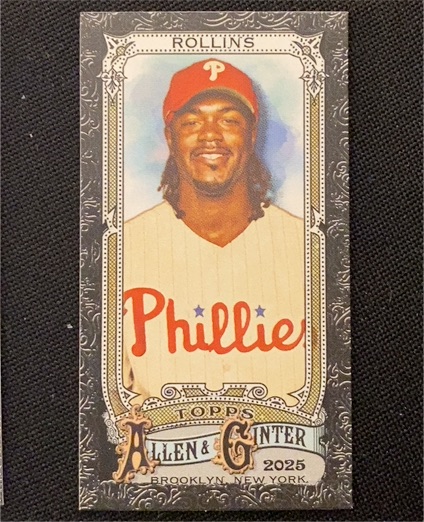 2025 Topps Allen & Ginter Mini Black Border #159 Jimmy Rollins — front