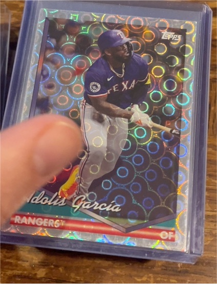 2024 Topps Series 1 Silver Crackle Foil #134 Adolis Garcia Texas Rangers — front