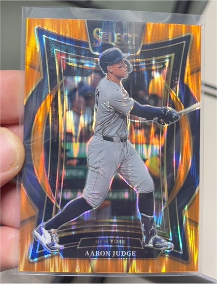 2025 Panini Select #26 Aaron Judge Orange Flash Prizm — front