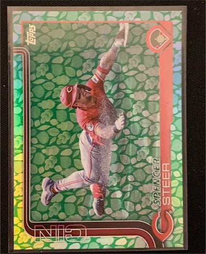 2025 Topps #37 Spencer Steer Diamante Foil Cincinnati Reds — front
