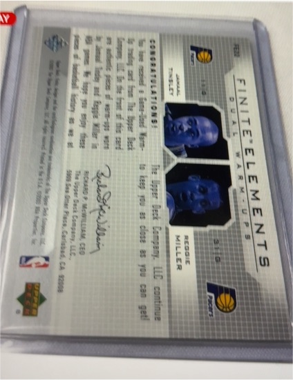 2003-04 Upper Deck Finite Elements Warmups #FE22 Jamaal Tinsley/Reggie Miller — front