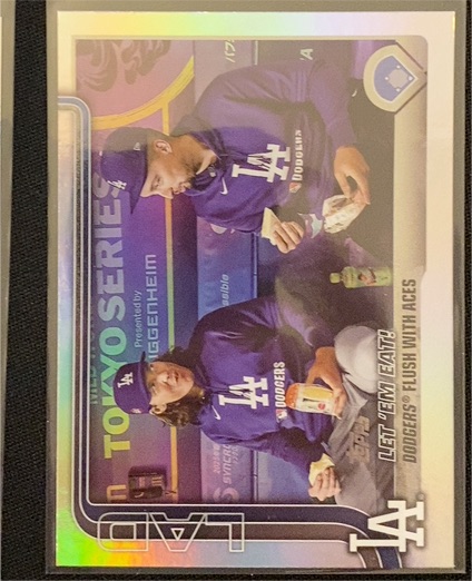 2025 Topps Update #US119 Let 'Em Eat! Dodgers Flush With Aces — front