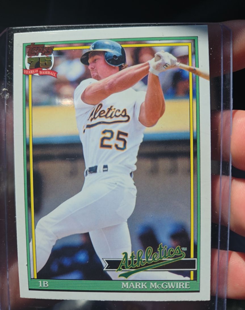 1991 Topps 75th Anniversary #T91-44 Mark McGwire — front