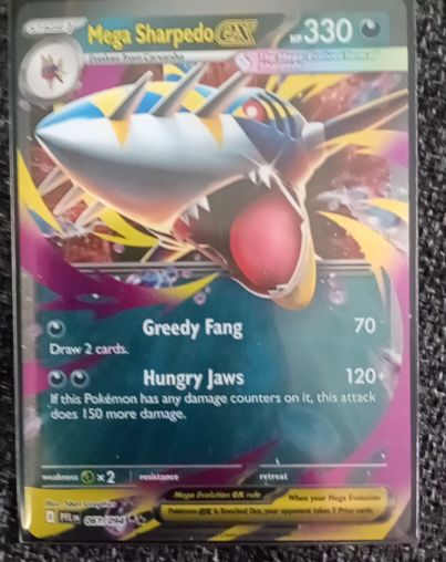 2014 Pokemon XY Phantasmal Flames #61 Mega Sharpedo EX — front