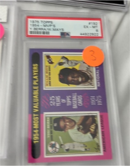 1975 Topps #192 1954 MVP's Yogi Berra & Willie Mays — front