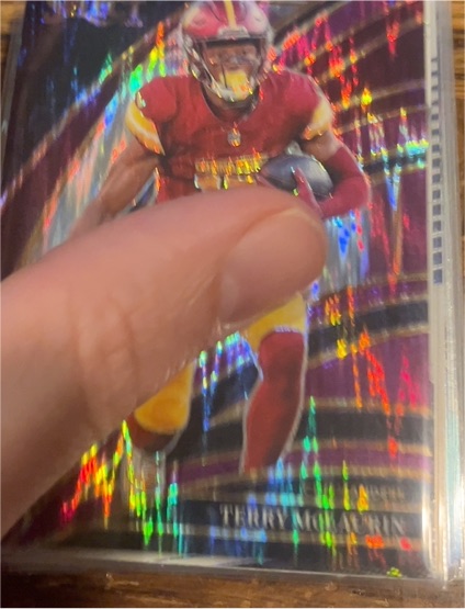 2025 Panini Select #288 Terry McLaurin Club Level Red & Blue Shock Prizm — front