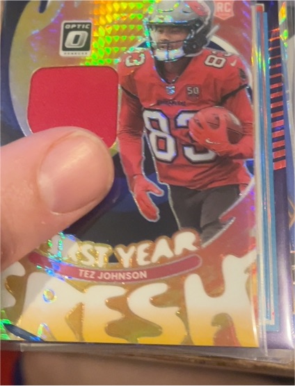 2025 Panini Donruss Optic #FYFBH-TJN Tez Johnson First Year Fresh Blue Hyper — front