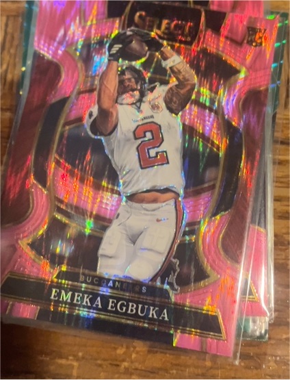 2025 Panini Select #37 Emeka Egbuka Pink Shock Prizm Concourse Rookie Card — front