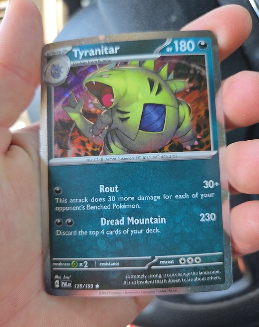 2023 Pokémon Paldea Evolved #135 Tyranitar — front