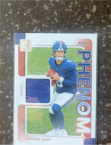 2025 Panini Donruss #RPJ-JDT Jaxson Dart Rookie Phenom Jersey Patch — front