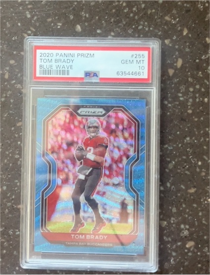 2020 Panini Prizm #255 Tom Brady Blue Wave — front