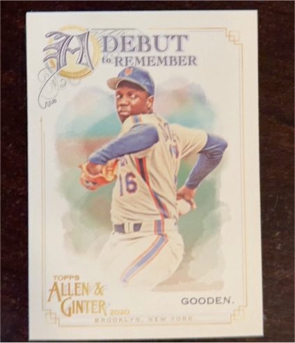 2020 Topps Allen & Ginter A Debut to Remember #DTR-9 Dwight Gooden — front
