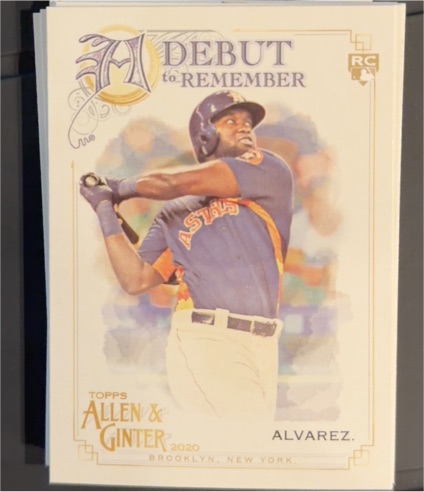 2020 Topps Allen & Ginter #DTR-1 Yordan Alvarez — front