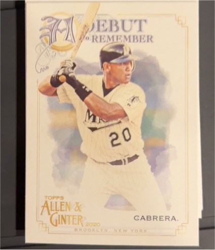2020 Topps Allen & Ginter #DTR-2 Miguel Cabrera A Debut to Remember — front