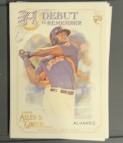 2020 Topps Allen & Ginter #DTR-1 Yordan Alvarez A Debut to Remember — front
