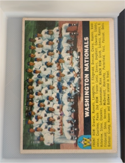 1956 Topps #146 Washington Nationals Team — front